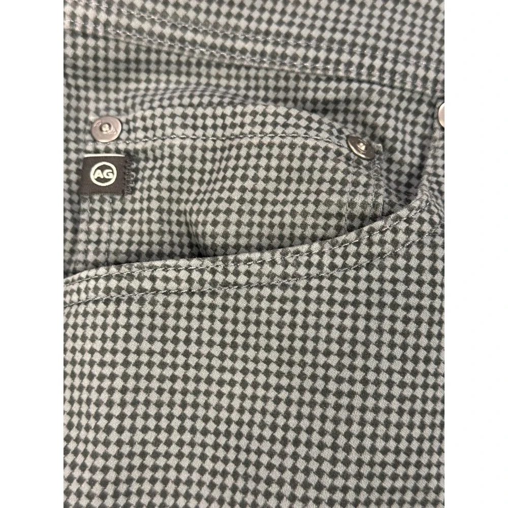 Adriano Goldschmied Jeans Men 38x34 Gray Houndstooth AG Slim Straight Everett‎